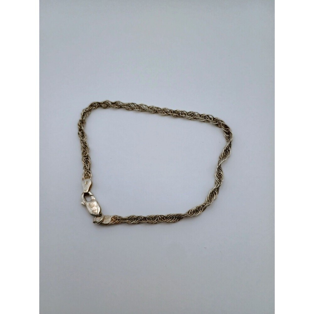 Vintage Italian 925 Sterling Silver Woven Rope Bracelet P.R. Maker’s Mark